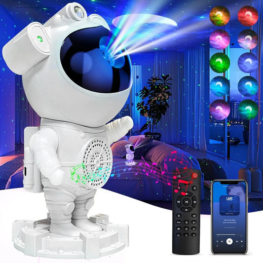 Starry Galaxy Projector Night Light - LED Astronaut Space Lamp for Home Décor & Gifts